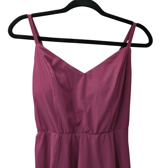 Halara Flowy Maxi Dress Womens Small Amaranth V Neck Sleeveless Hi Low Party - Picture 3 of 7